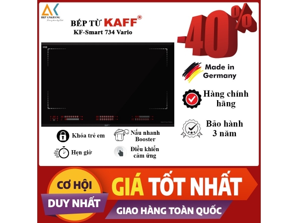 Bếp Kính Âm Từ Đa Điểm 2 Vùng Nấu KAFF KF-Smart 734 Vario - Germany